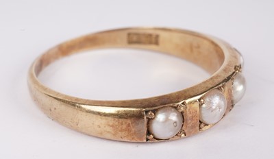 Lot 1136 - Two antique pearl dress rings
