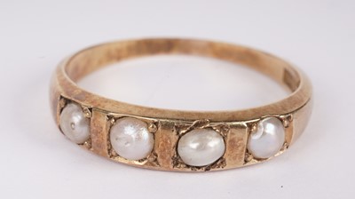 Lot 1136 - Two antique pearl dress rings