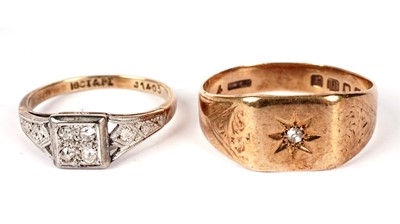 Lot 1146 - Two diamond set rings