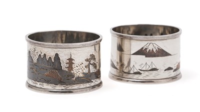 Lot 490 - A pair of 20th Century Japanese napkin rings