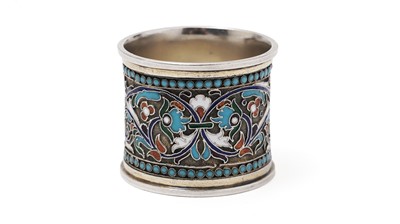 Lot 491 - A Russian napkin ring