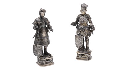 Lot 227 - Two late 19th/early 20th Century German figures of medieval knights