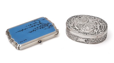 Lot 503 - A continental cigarette case and oval box