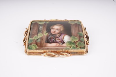 Lot 1151 - A late Victorian brooch with hand-enamelled porcelain plaque