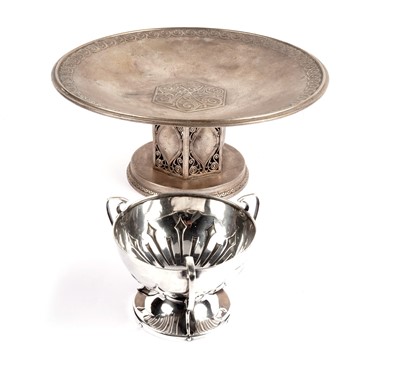Lot 614 - An Art Nouveau stemmed silver bowl; and a tazza