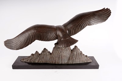 Lot 880 - A large bronze figure of an eagle with prey, by Lucien Gibert