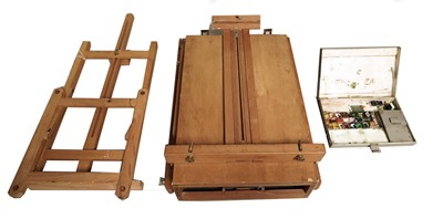 Lot 415A - A Winsor & Newton paint box and two easels