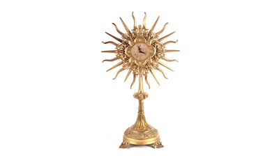 Lot 873 - A gilt metal Monstrance clock