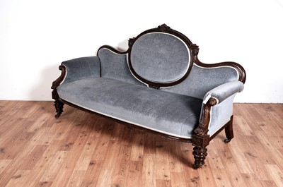 Lot 114 - A Victorian carved mahogany 'showframe' sofa