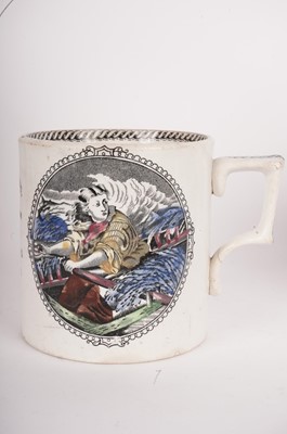 Lot 820 - Grace Darling mug, Sunderland jug and two 1887 jubilee saucers