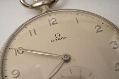 Lot 1037 - Omega: a steel cased open faced pocket watch