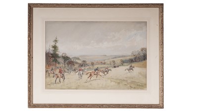 Lot 591 - Tom Carr - The Galloping Hunt | watercolour