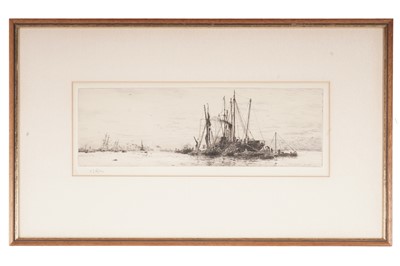 Lot 545 - William Lionel Wyllie - A Cargo Ship Unloading onto Lighters | drypoint