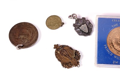 Lot 358 - Coins, military cap badges and other items