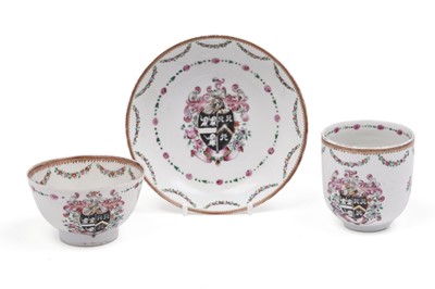 Lot 392 - A Chinese armorial trio