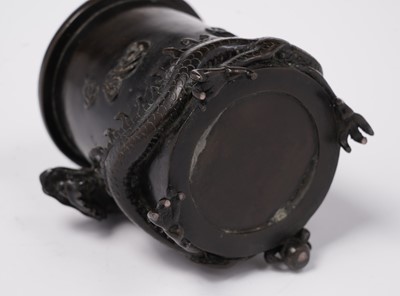 Lot 414 - A Chinese bronze brush pot