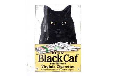 Lot 1427 - A Black Cat Virginia Cigarettes enamel advertising sign