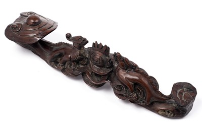 Lot 418 - A Chinese hardwood ruyi sceptre