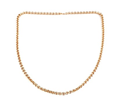 Lot 344 - A 9ct yellow gold belcher link chain necklace