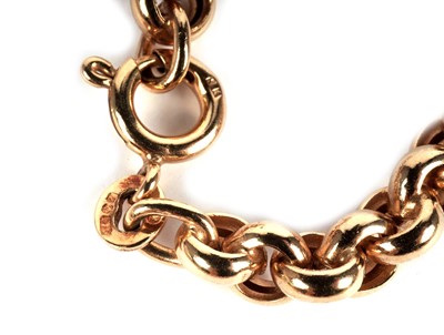 Lot 344 - A 9ct yellow gold belcher link chain necklace