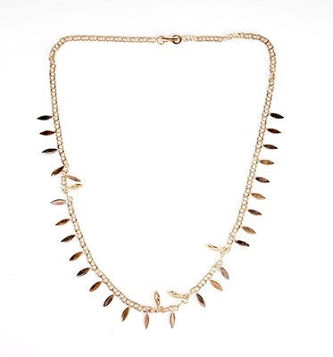 Lot 342 - An 18ct yellow gold fringe necklace