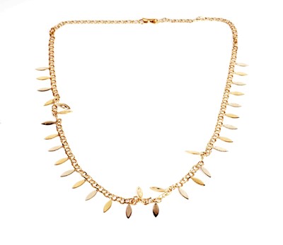 Lot 342 - An 18ct yellow gold fringe necklace