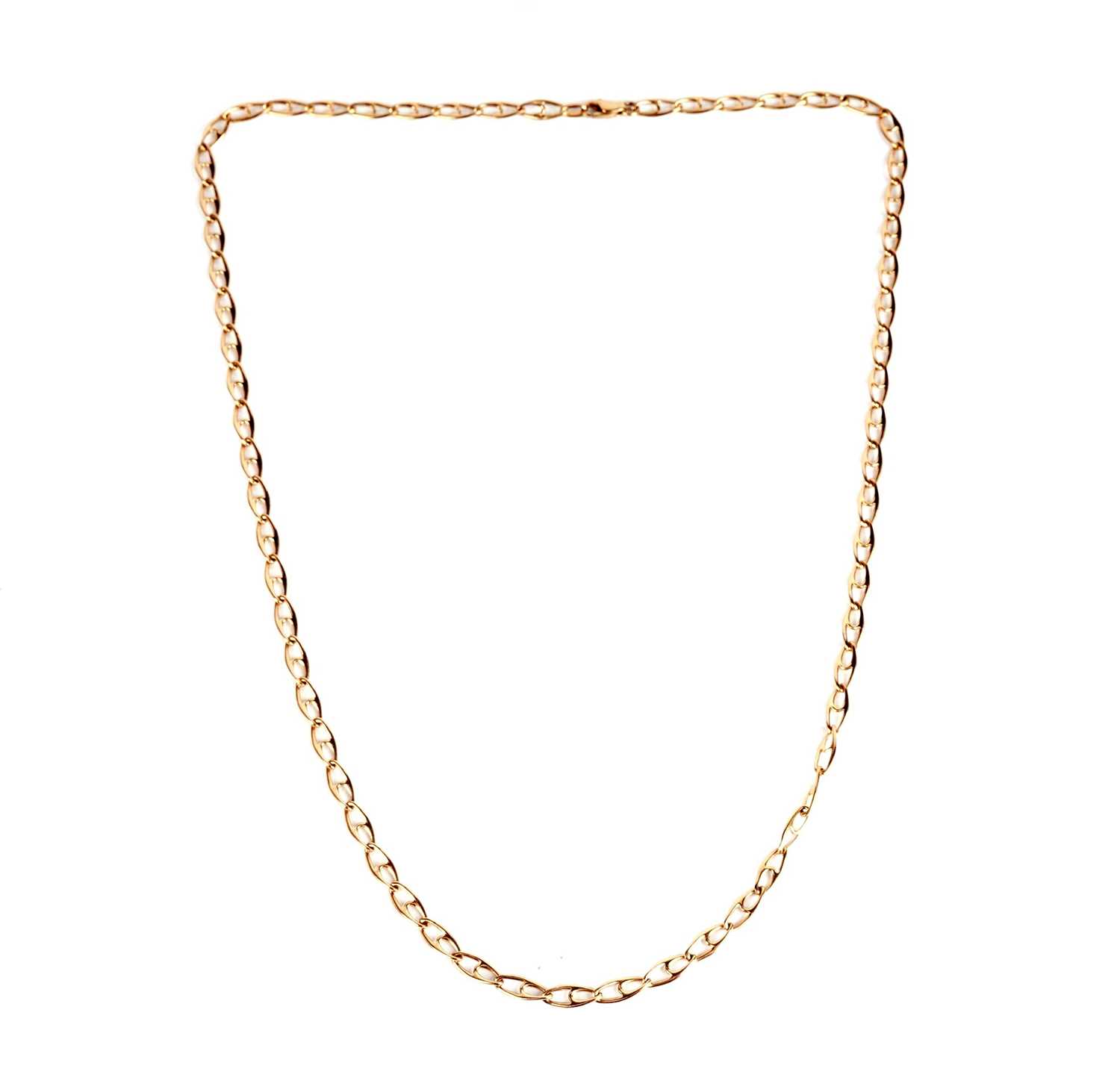 Lot 346 - A 9ct yellow gold fancy link chain necklace