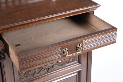 Lot 743 - An early 20th Century mahogany music cabinet stamped Gillows, Lancaster