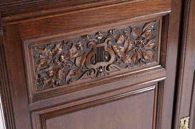 Lot 743 - An early 20th Century mahogany music cabinet stamped Gillows, Lancaster
