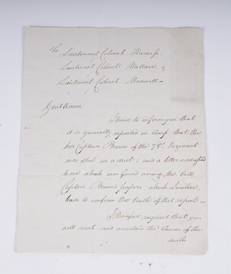 Lot 1083 - A letter signed by Arthur Wellesley, 1st Duke of Wellington