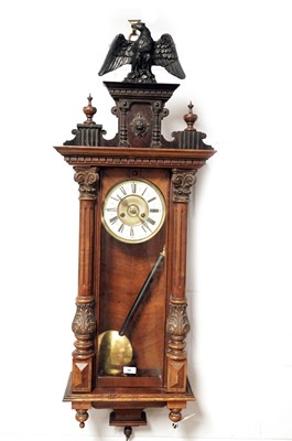 Lot 90 - A late 19th Century walnut Vienna wall clock