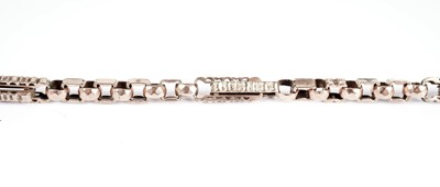 Lot 389 - A 9ct yellow gold fancy link watch chain