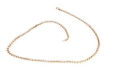 Lot 391 - A 9ct yellow gold belcher link chain necklace