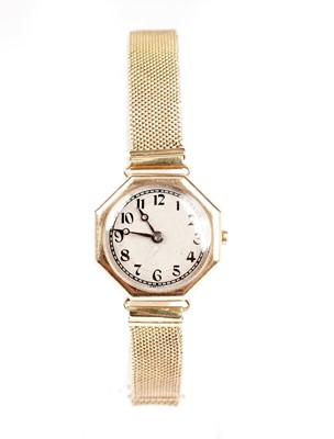Lot 397 - An early 20th Century yellow gold cocktail wristwatch