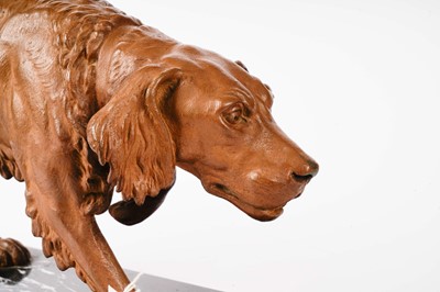 Lot 173 - An early 20th Century bronzed spelter figure of retriever