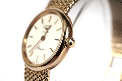 Lot 416 - A gold Longines Resence quartz wristwatch