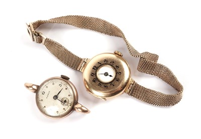 Lot 466 - An early 20th Century 18ct yellow gold cased half hunter wristwatch; and a Pierce wristwatch
