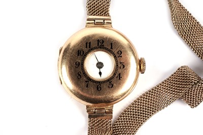 Lot 466 - An early 20th Century 18ct yellow gold cased half hunter wristwatch; and a Pierce wristwatch