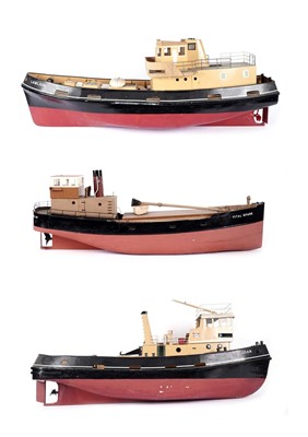 Lot 647 - A 20th Century scratch-built RC Tyne trawler boat; and two others