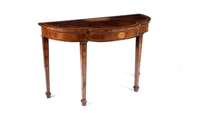 Lot 735 - A mid 19th Century walnut and satinwood inlaid console table