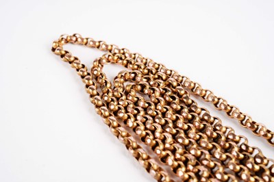 Lot 450 - A gold bercher link chain