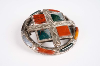 Lot 455 - A Victorian agate brooch; and two others
