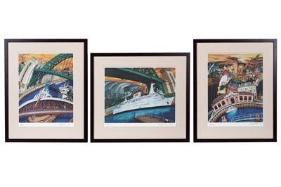 Lot 782 - After George Reay - Bridges, Quayside, Princess: three views of Newcastle | limited edition prints