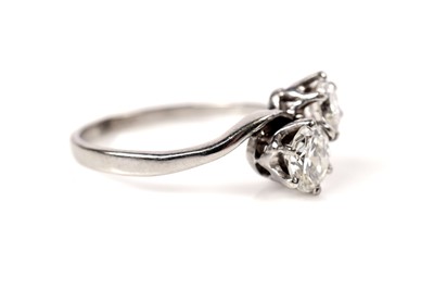 Lot 1175 - A two stone diamond ring