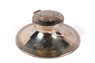 Lot 590 - A George V silver capstan inkwell, by Walker & Hall