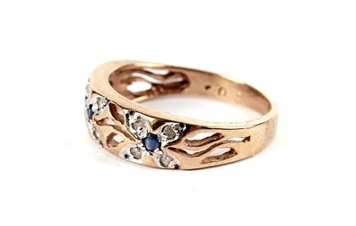 Lot 490 - A diamond and sapphire ring; and another gold ring