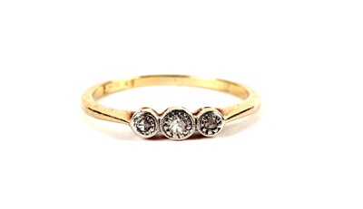 Lot 491 - A diamond flower cluster ring; and a diamond trilogy ring