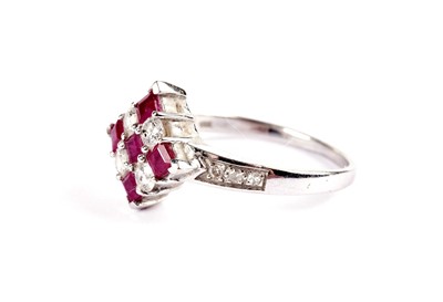 Lot 497 - An Art Deco ruby and diamond dress ring