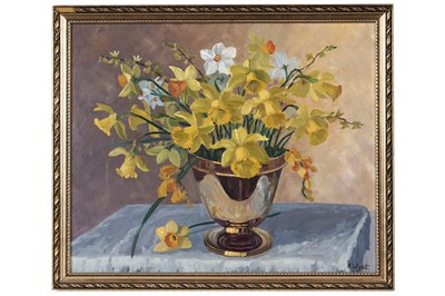 Lot 848 - R. Wyatt - Still Life with Spring Daffodils | oil