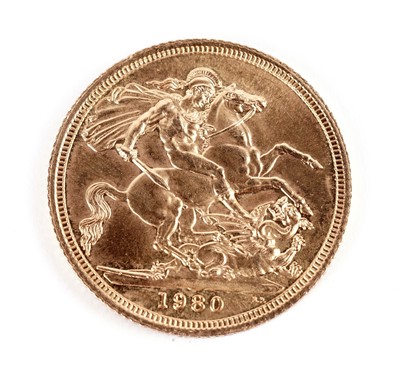 Lot 512 - A Queen Elizabeth II gold sovereign 1980